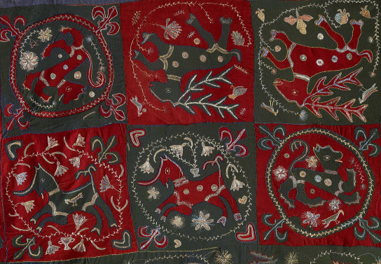 Mosaikteppich im Lötschentaler Museum in Kippel