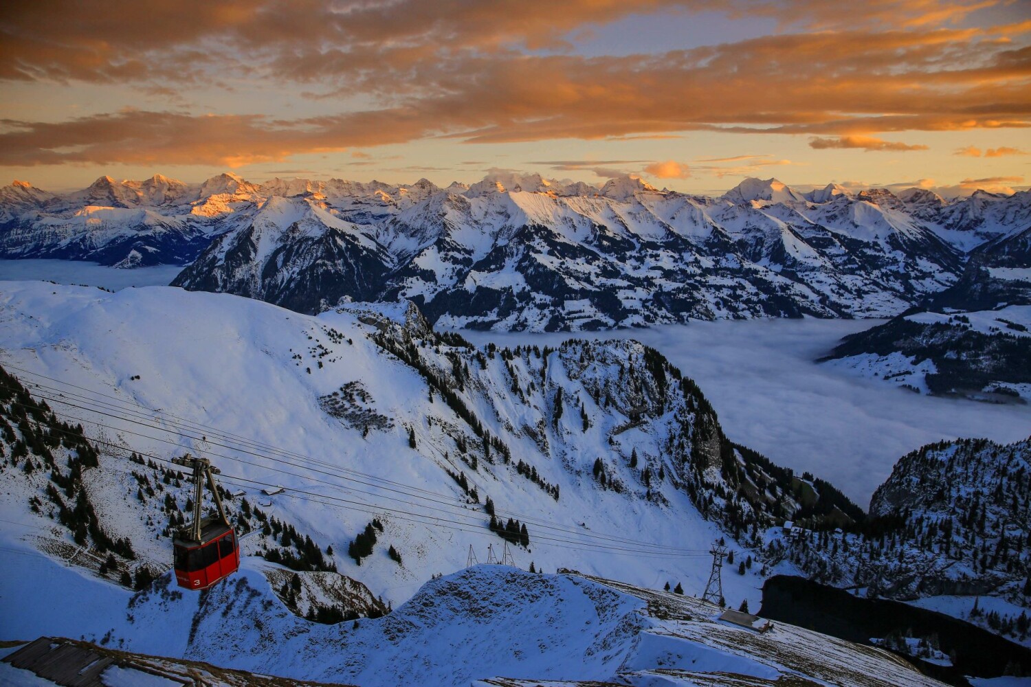 Luftseilbahn Stockhorn im Winter