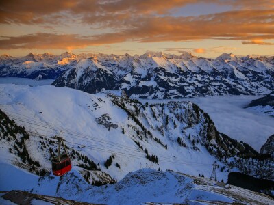 Luftseilbahn Stockhorn im Winter