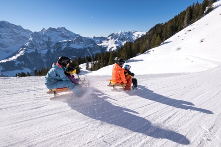 Brunni Familie beim Schlitteln 2