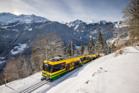 Wengernalpbahn Wengen Shuttle Fahrt Richtung Wengen